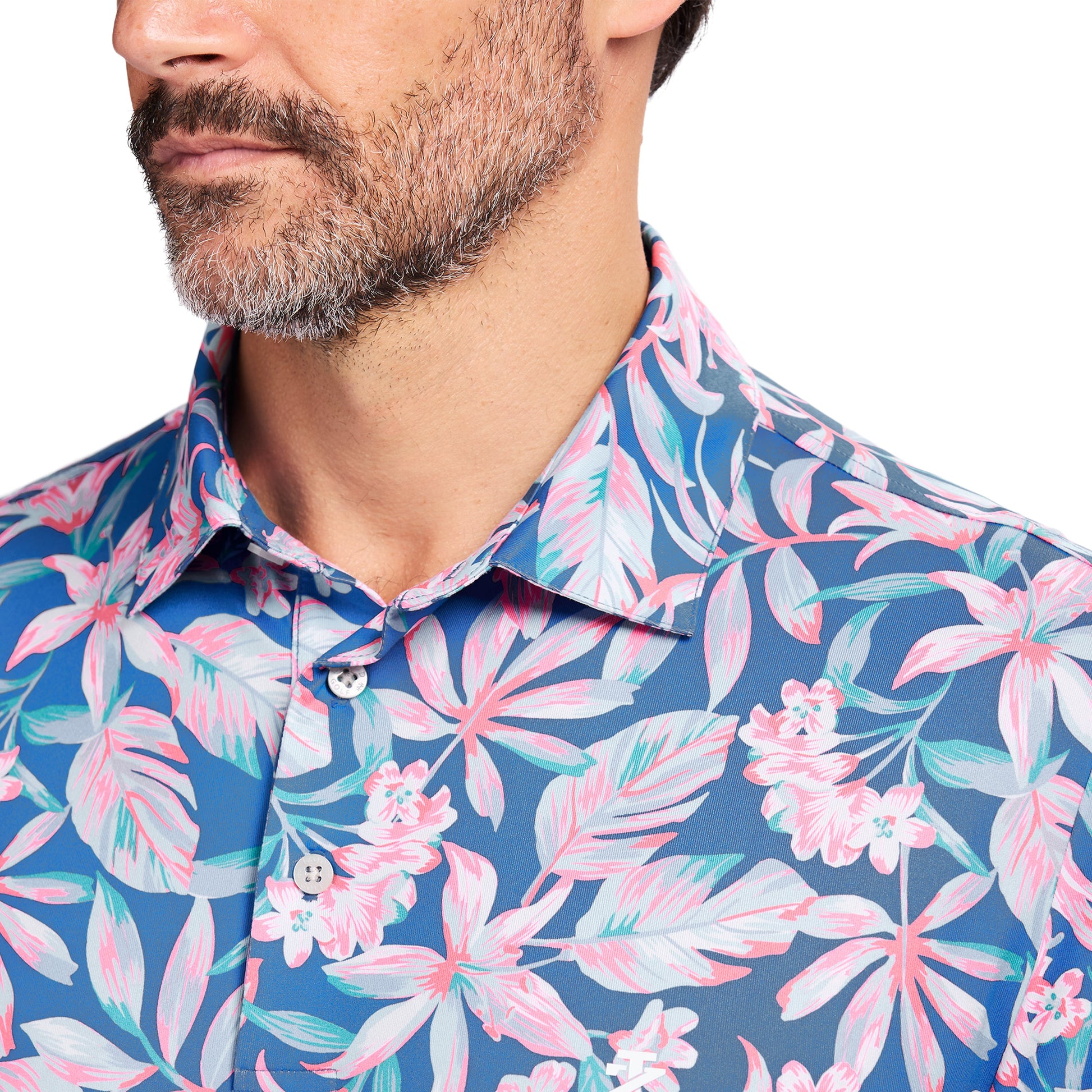 Izod GOLF SWINGFLEX ELITE PRINTED POLO - BRIGHT COBALT