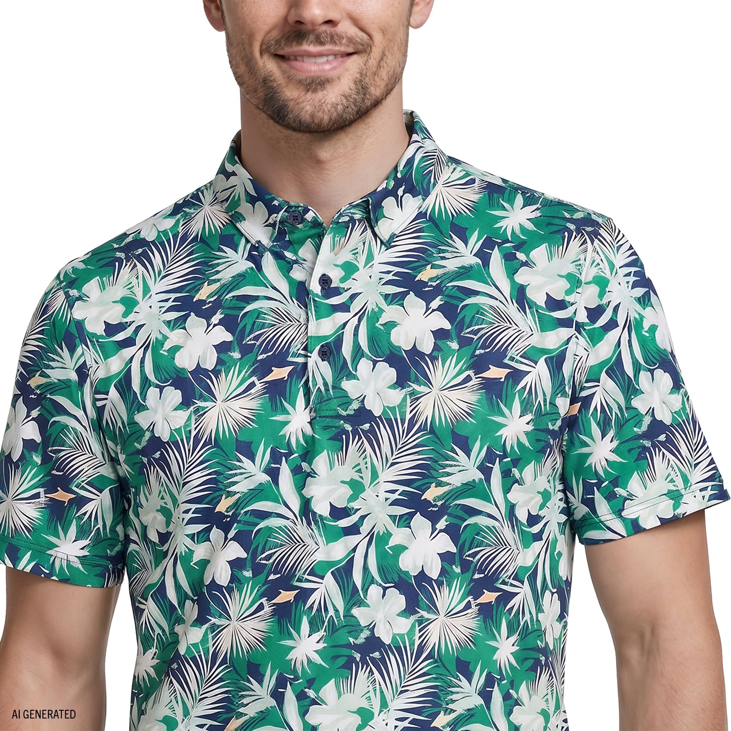 Izod GOLF SWINGFLEX ELITE PRINTED POLO - FIR