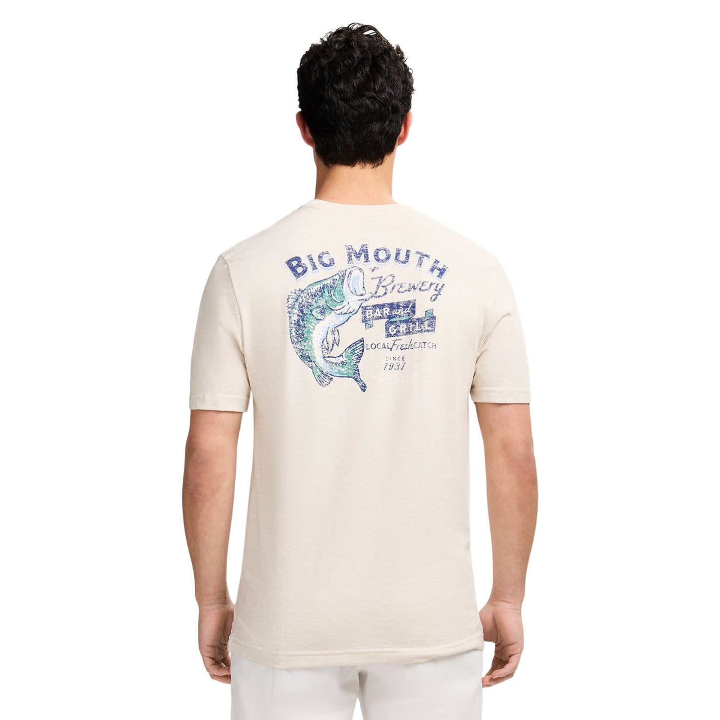 Izod Saltwater Short Sleeve Graphic Tee - Oatmeal Htr
