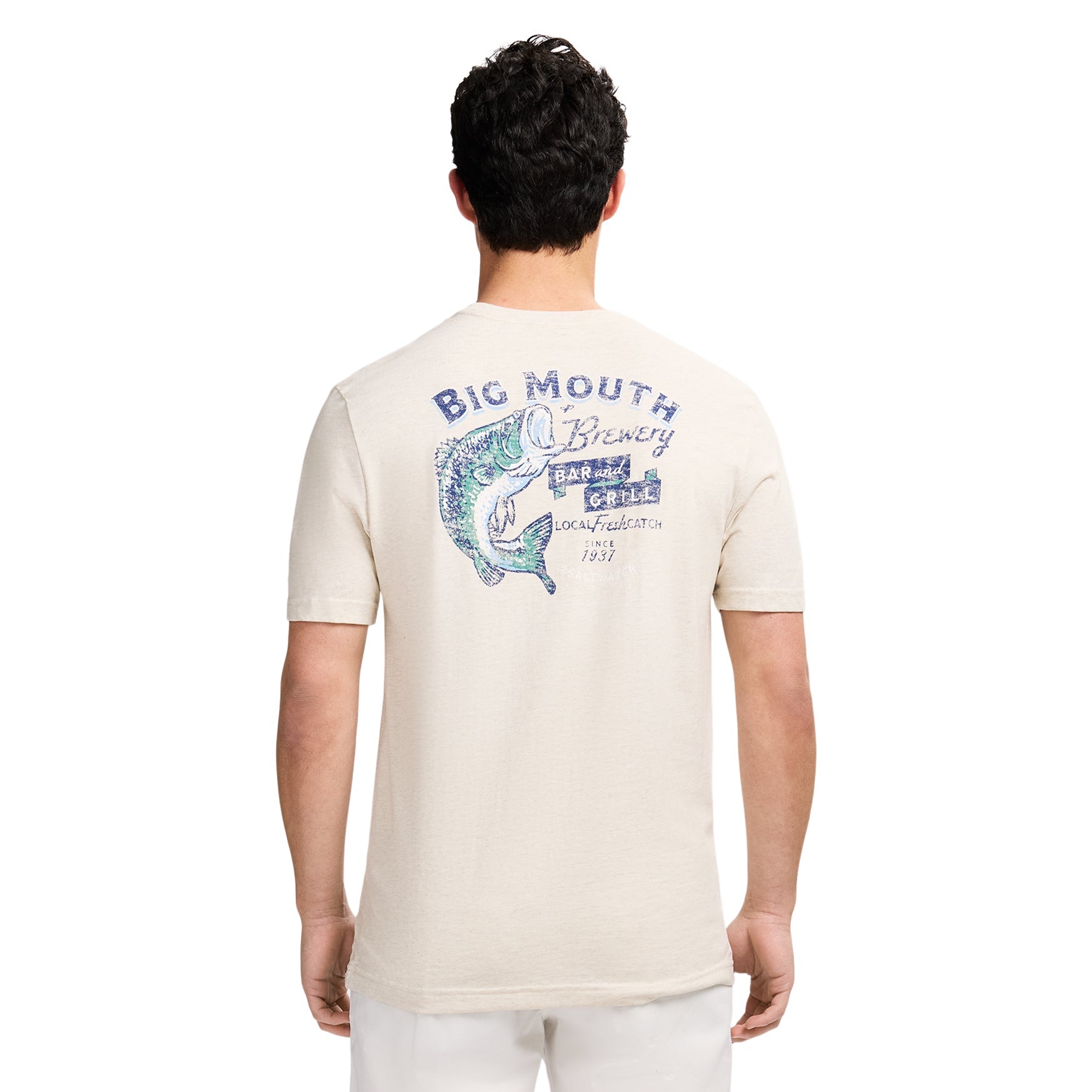 Izod Saltwater Short Sleeve Graphic Tee - Oatmeal Htr