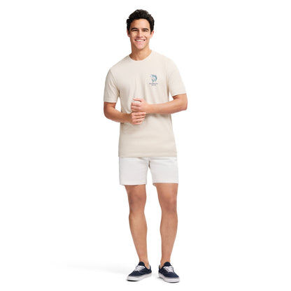 Izod Saltwater Short Sleeve Graphic Tee - Oatmeal Htr