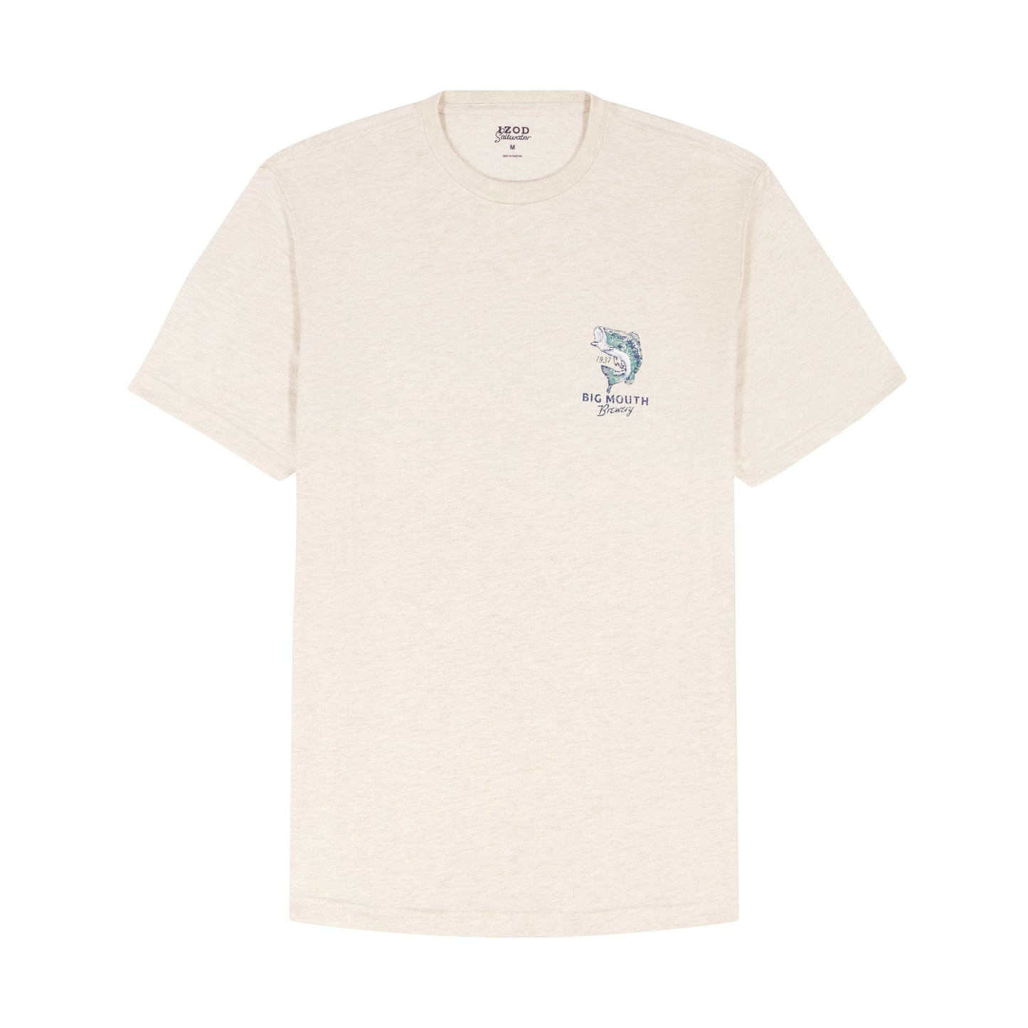 Izod Saltwater Short Sleeve Graphic Tee - Oatmeal Htr