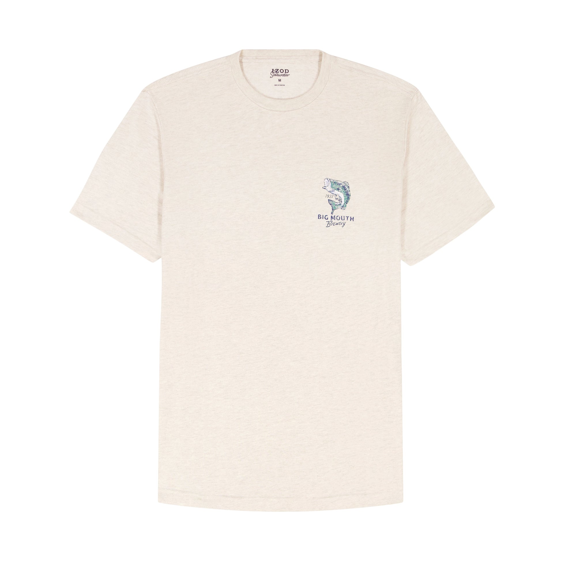 Izod Saltwater Short Sleeve Graphic Tee - Oatmeal Htr