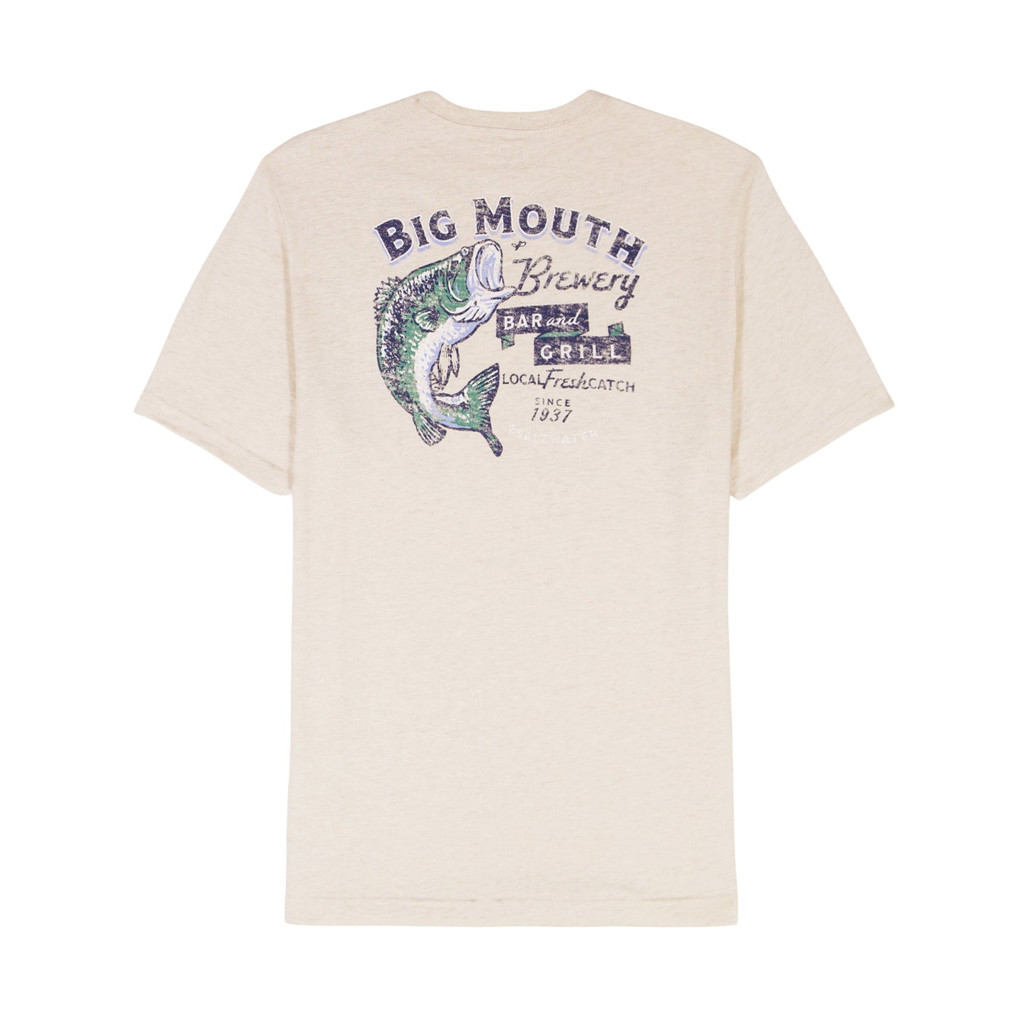 Izod Saltwater Short Sleeve Graphic Tee - Oatmeal Htr