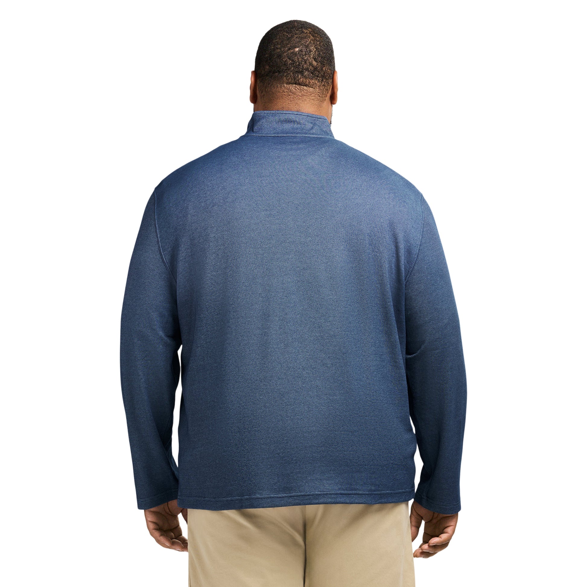 Izod Big & Tall Performance Comfort Striped Quarter Zip - Navy