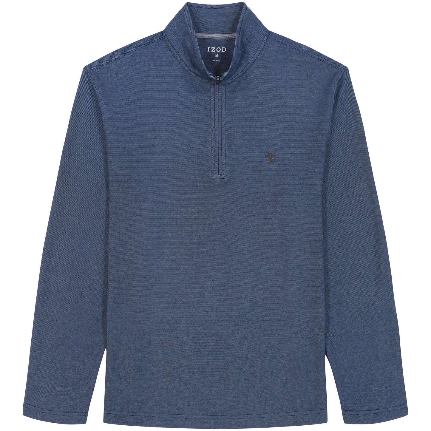 Izod Big & Tall Performance Comfort Striped Quarter Zip - Navy
