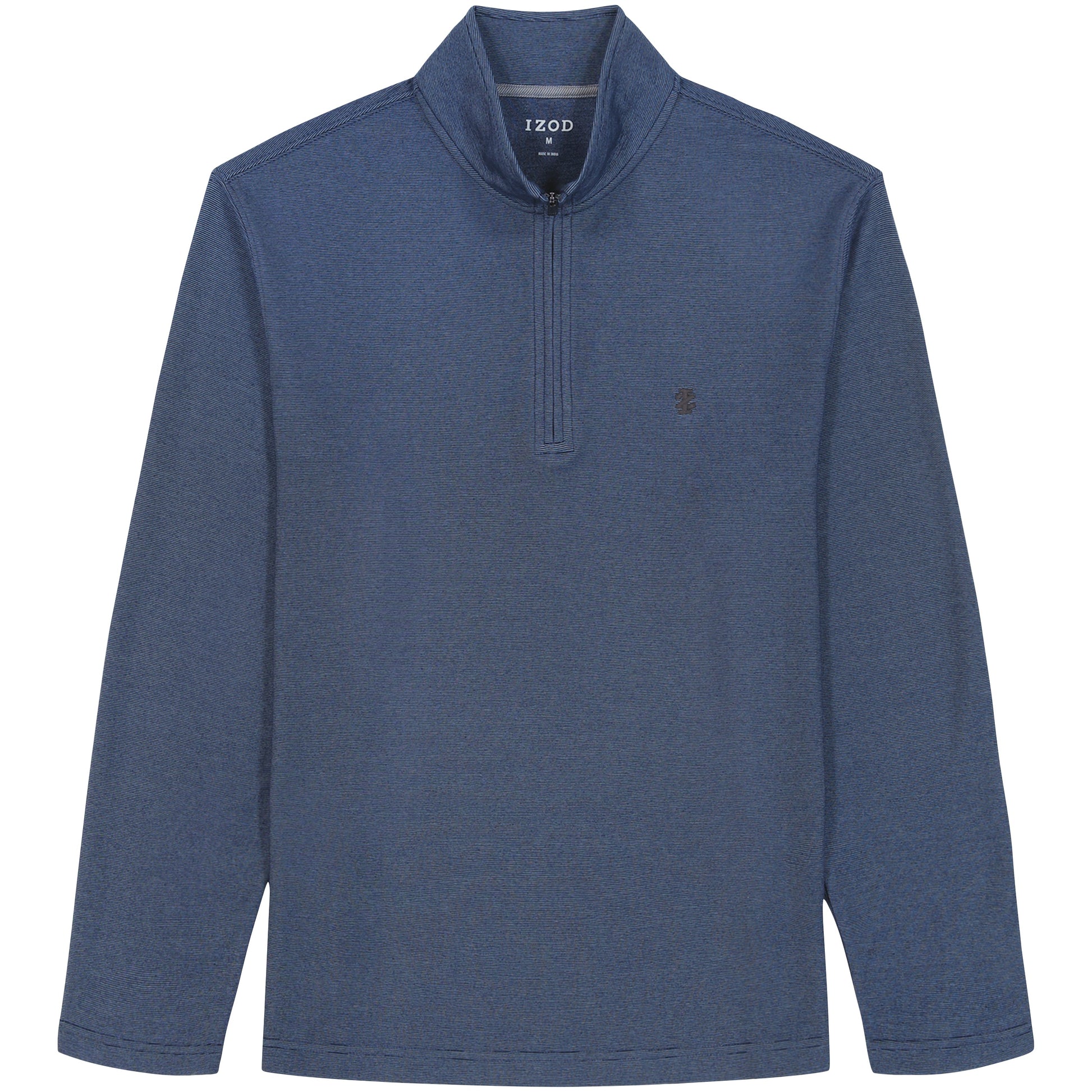 Izod Big & Tall Performance Comfort Striped Quarter Zip - Navy