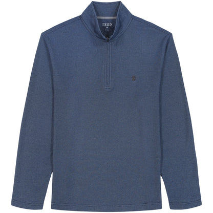 Izod Big & Tall Performance Comfort Striped Quarter Zip - Navy