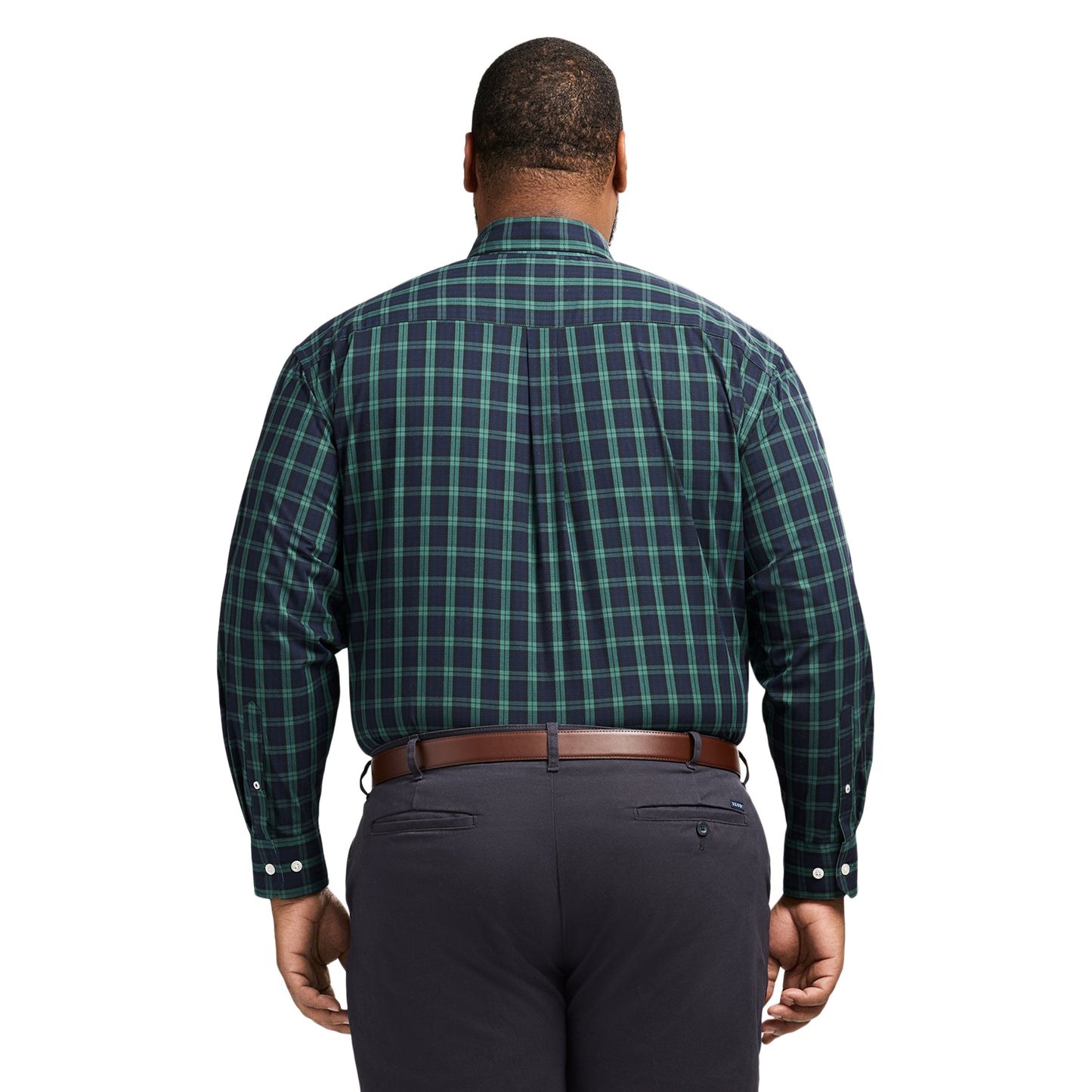 Izod Big & Tall Holiday Tartan Long Sleeve Button Down Shirt - Black