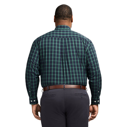 Izod Big & Tall Holiday Tartan Long Sleeve Button Down Shirt - Black