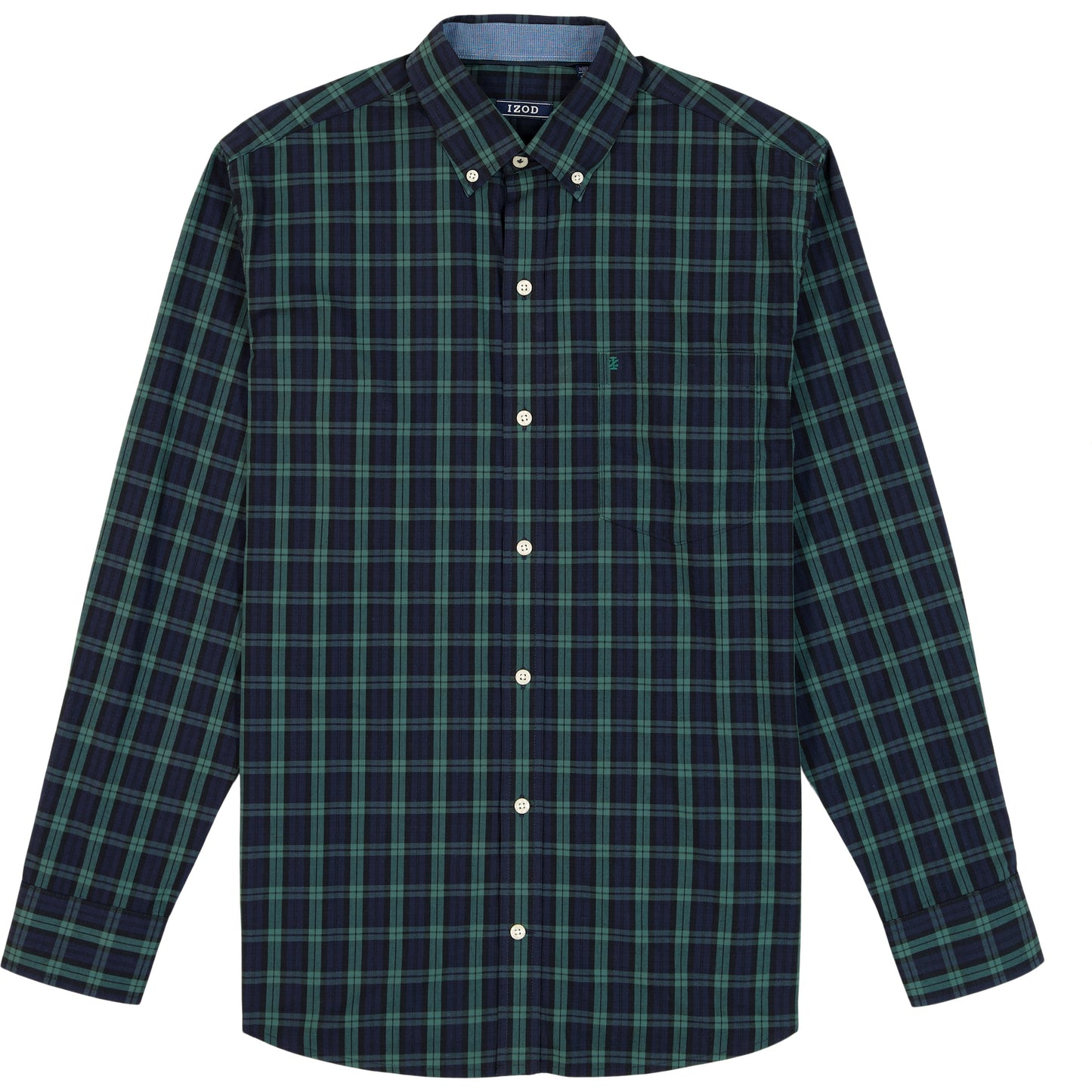 Izod Big & Tall Holiday Tartan Long Sleeve Button Down Shirt - Black