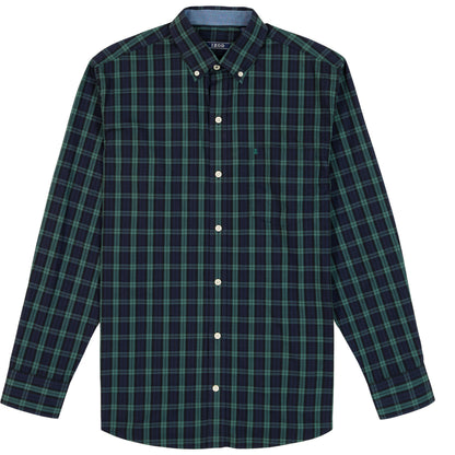 Izod Big & Tall Holiday Tartan Long Sleeve Button Down Shirt - Black