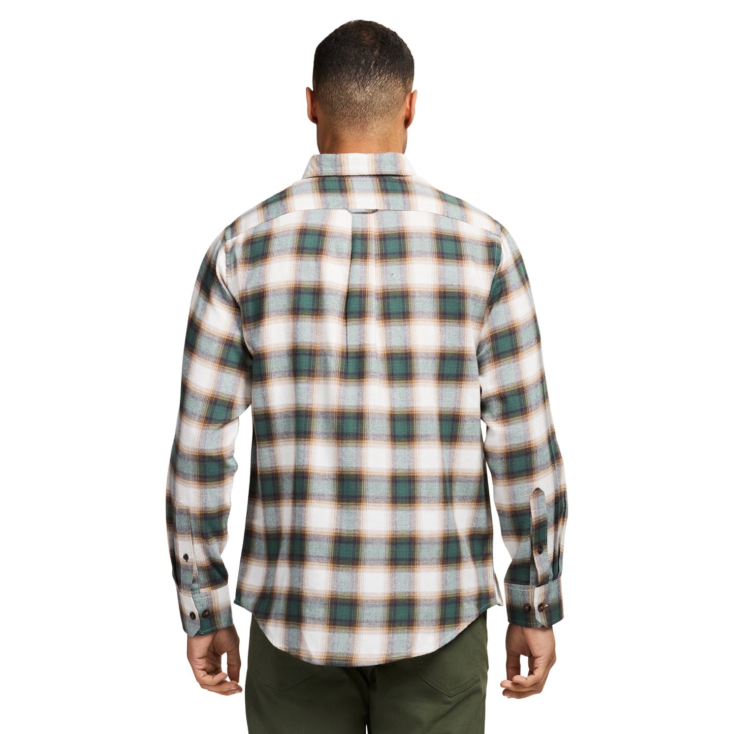 Izod Stratton Flannel Long Sleeve Button Down Shirt - Smoke Pine