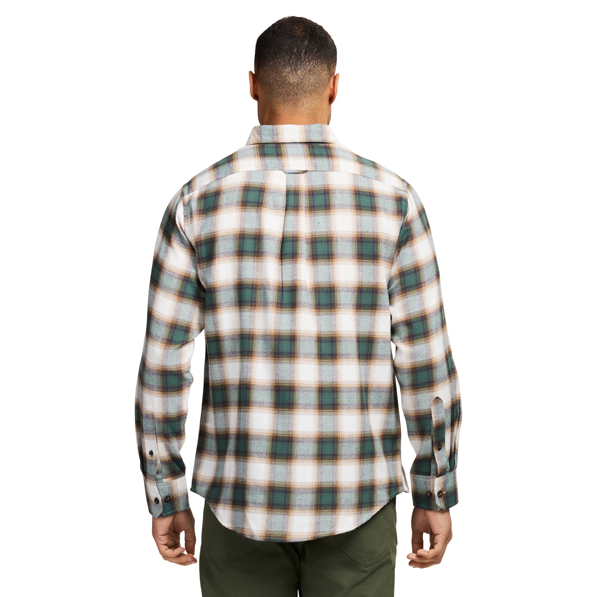 Izod Stratton Flannel Long Sleeve Button Down Shirt - Smoke Pine