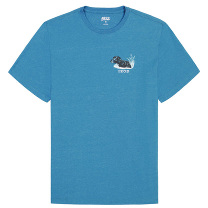 Izod BIG & TALL SALTWATER SHORT SLEEVE GRAPHIC TEE - BLUE SAPPHIRE