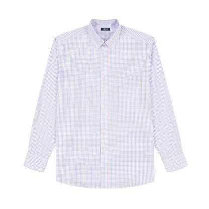 Izod All Over Stretch Plaid Button Down Dress Shirt (Button Down Collar) - Phlox Pink