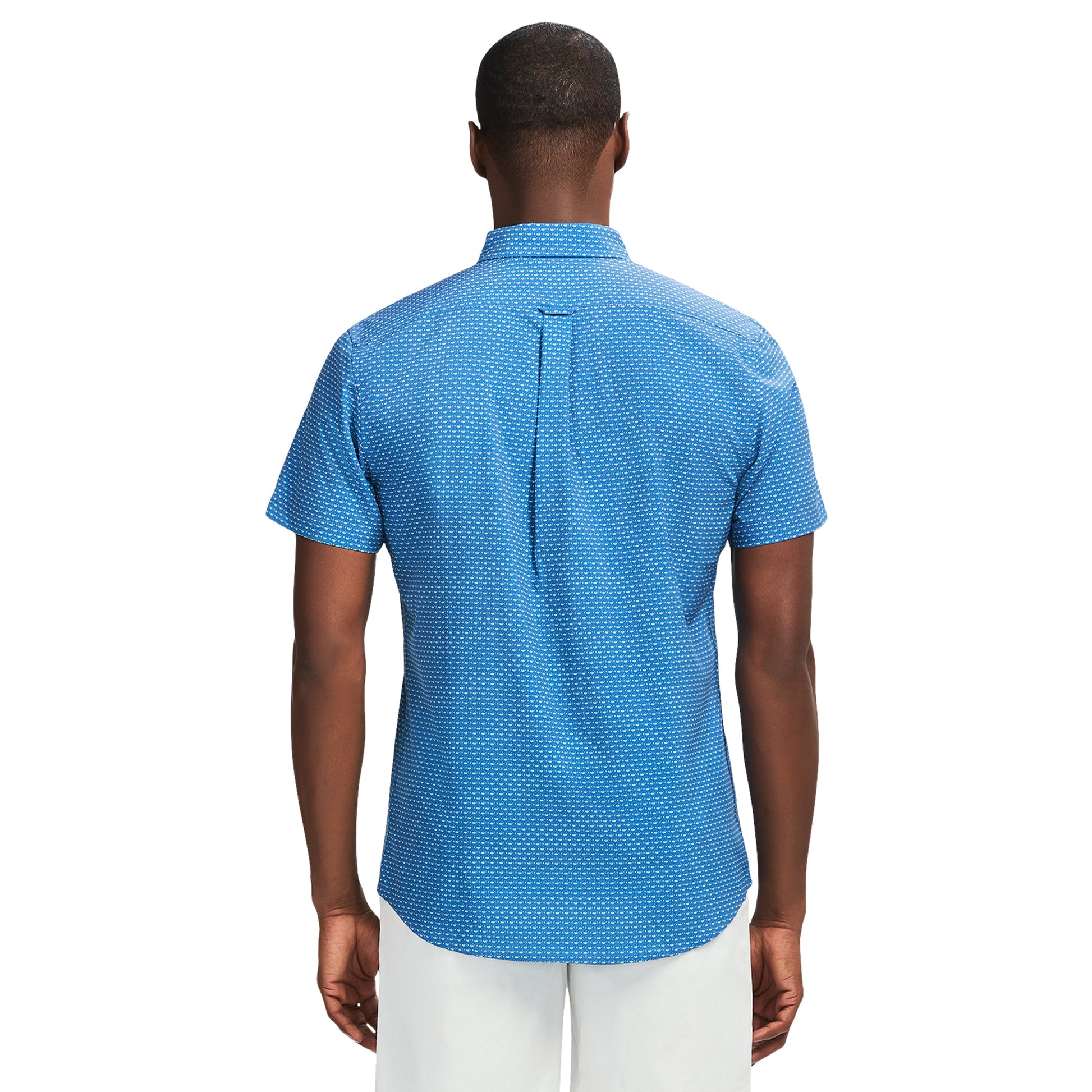 Izod Breeze Short Sleeve Printed Button Down Shirt - Bright Cobalt