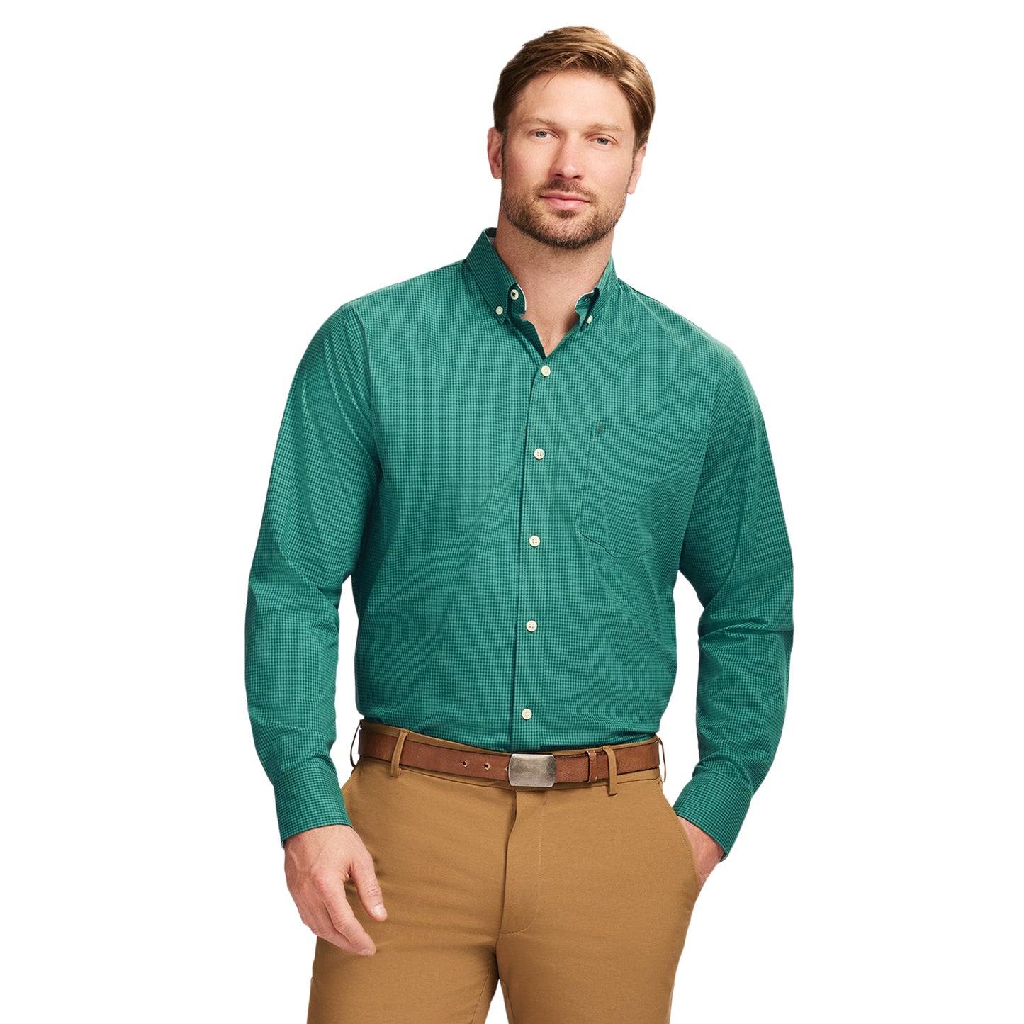 Izod Performance Comfort L/S Shirt - Fir