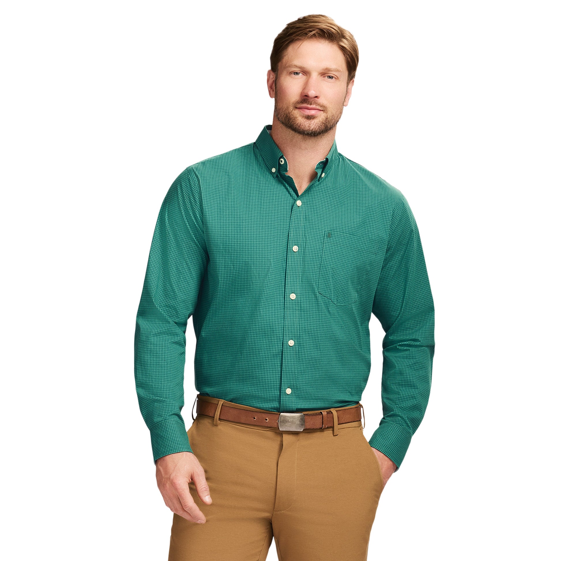 Izod Performance Comfort L/S Shirt - Fir