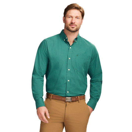 Izod Performance Comfort L/S Shirt - Fir