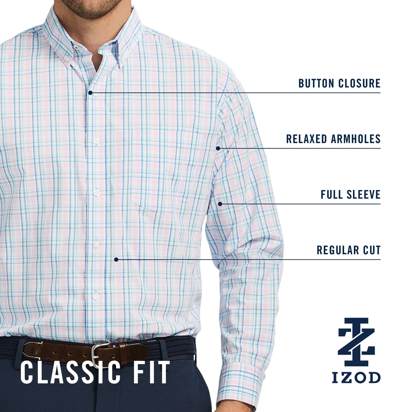 Izod Performance Comfort L/S Shirt - Fir
