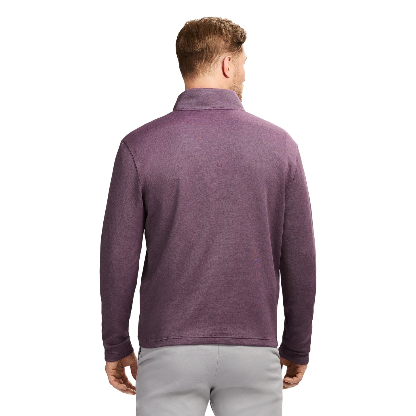 Izod Performance Comfort Striped Quarter Zip - Plum