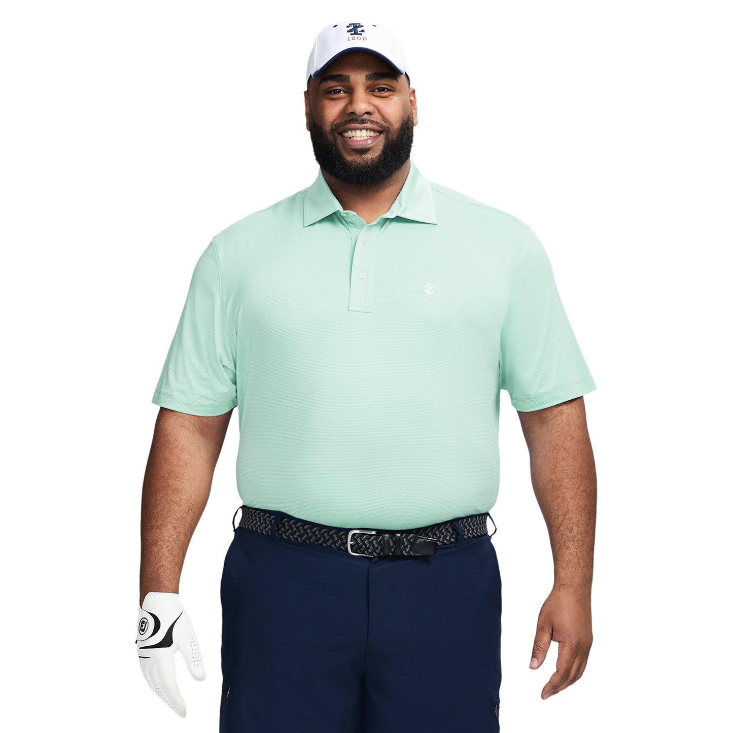 Izod Big & Tall Golf Swingflex Mesh Polo - Limpet Shell