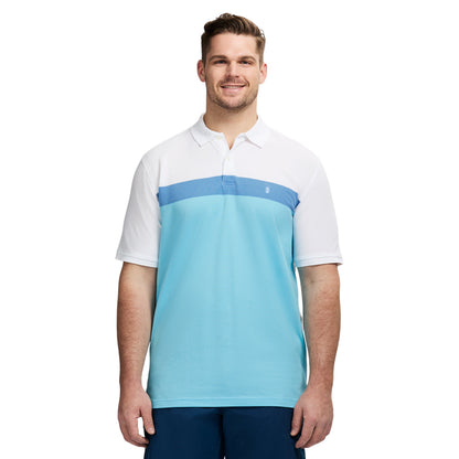 Izod Big & Tall Advantage Performance Stripe Polo Shirt - Bright White