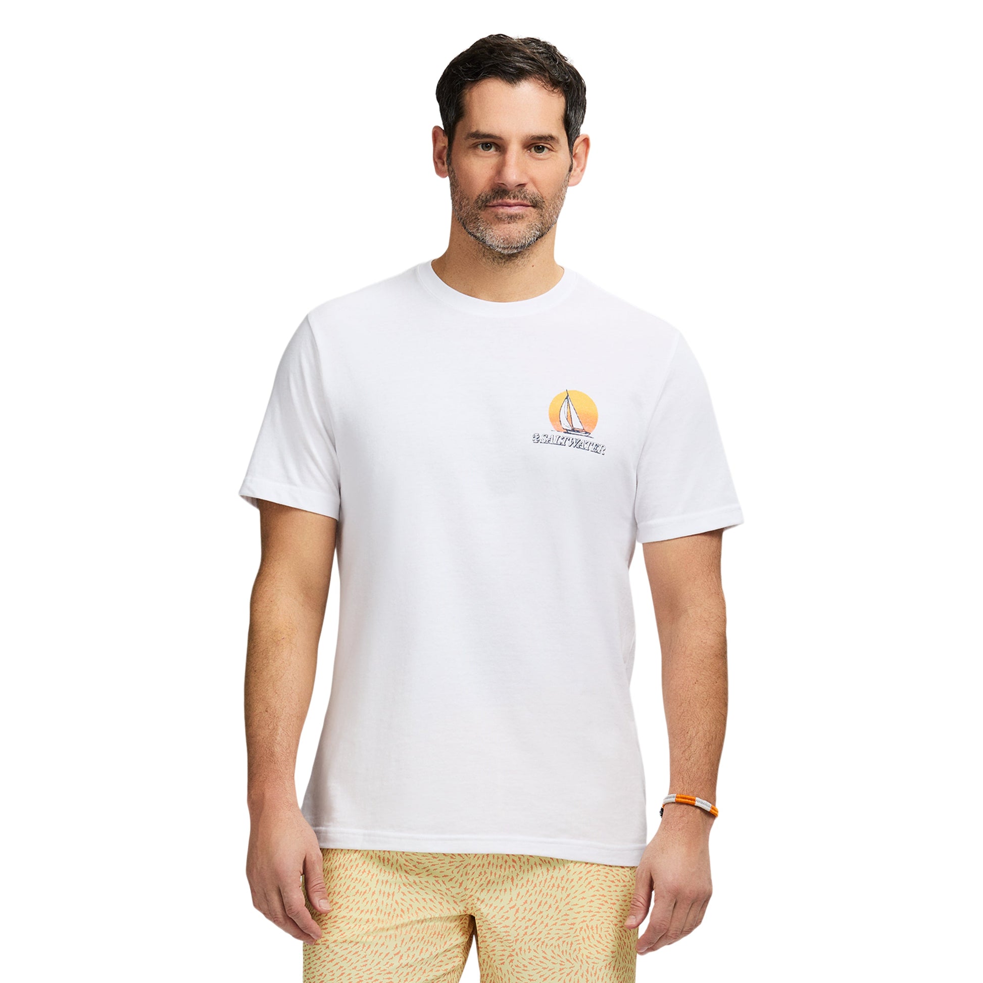 Izod Saltwater Short Sleeve Graphic Tee - Bright White