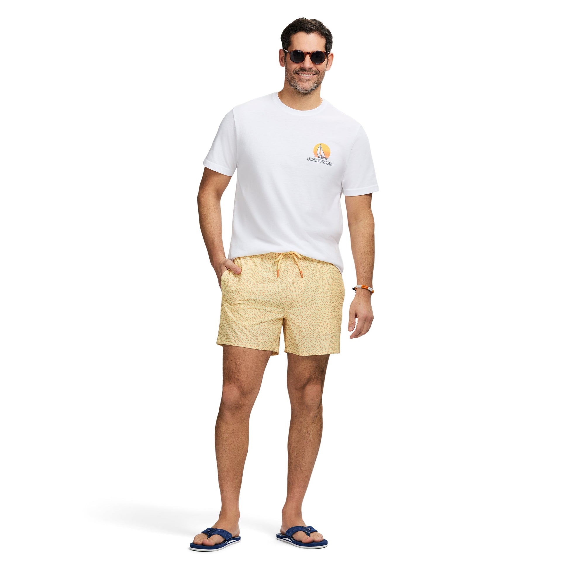 Izod Saltwater Short Sleeve Graphic Tee - Bright White