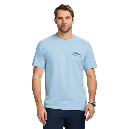 Izod Saltwater Short Sleeve Graphic Tee - Placid Blue