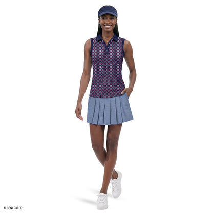 Izod ALLY PRINTED SLEEVELESS POLO - SODALITE BLUE