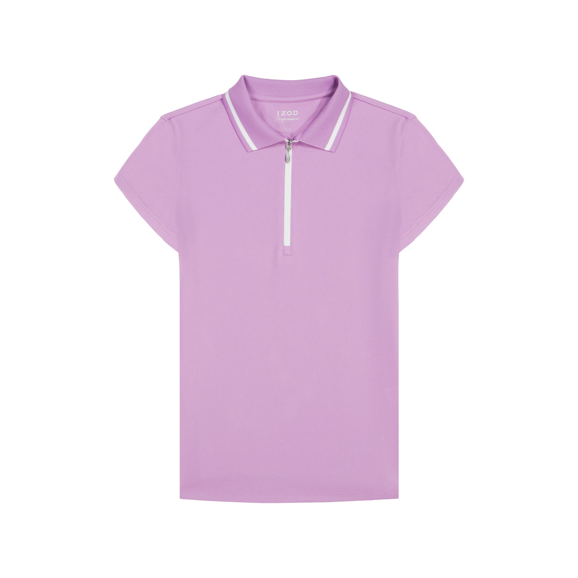 Izod CHLOE COURTSIDE CAP SLEEVE POLO - SHEER LILAC