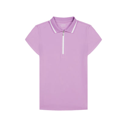 Izod CHLOE COURTSIDE CAP SLEEVE POLO - SHEER LILAC