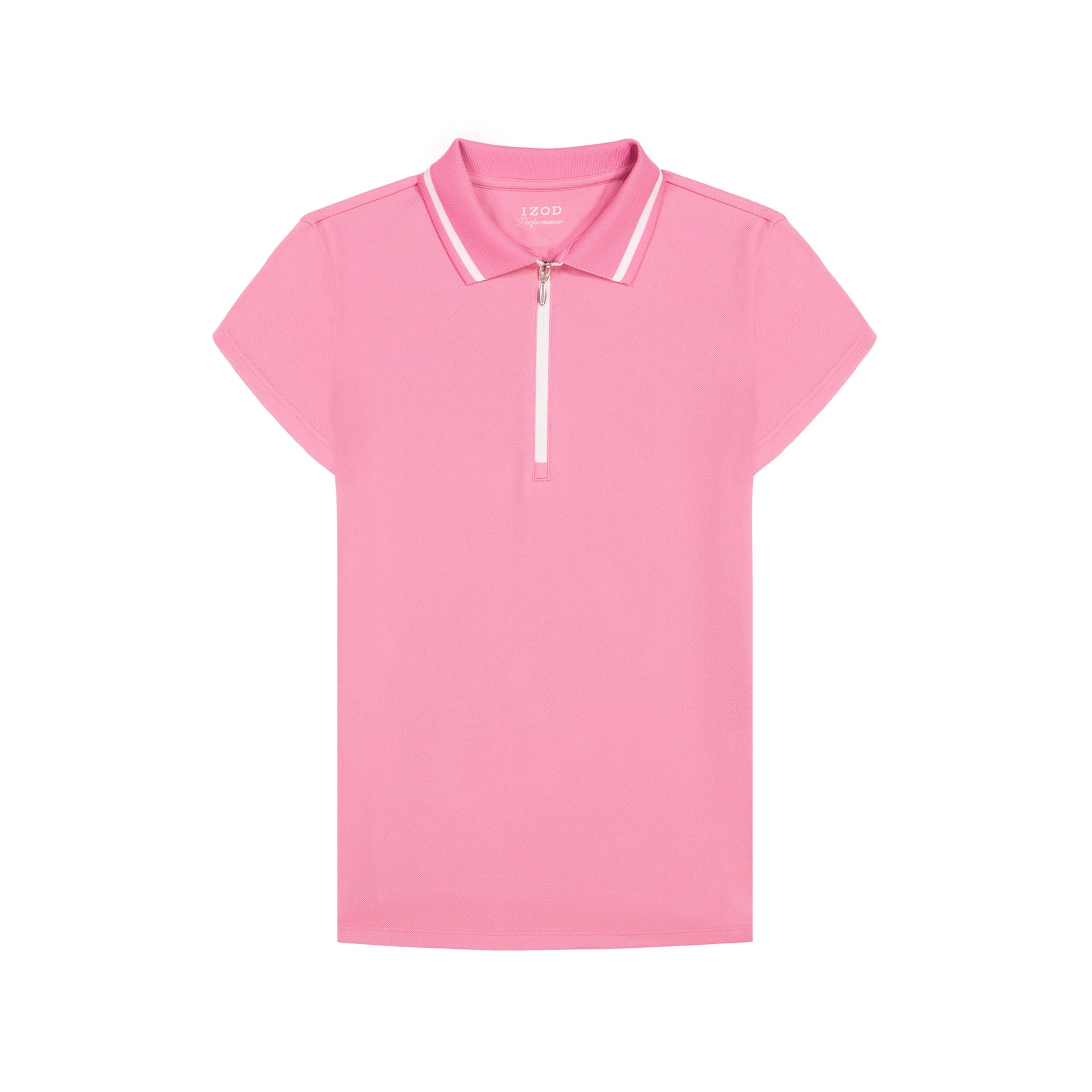 Izod CHLOE COURTSIDE CAP SLEEVE POLO - SACHET PINK
