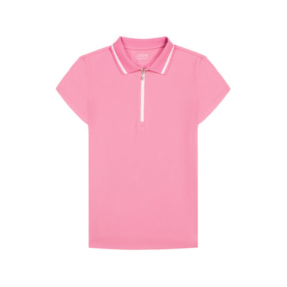 Izod CHLOE COURTSIDE CAP SLEEVE POLO - SACHET PINK