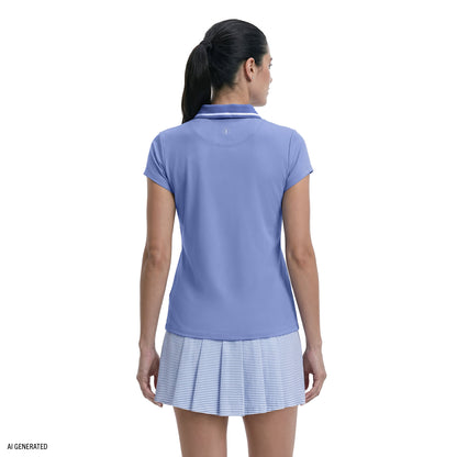 Izod CHLOE COURTSIDE CAP SLEEVE POLO - HYDRANGEA