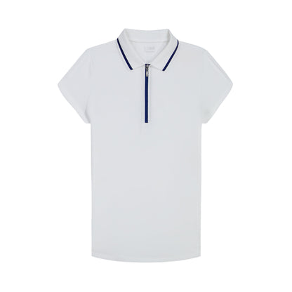 Izod CHLOE COURTSIDE CAP SLEEVE POLO - BRIGHT WHITE