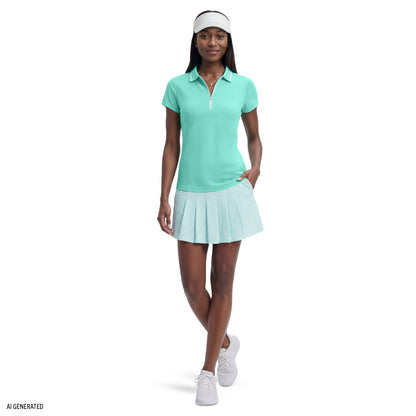 Izod CHLOE COURTSIDE CAP SLEEVE POLO - ARUBA BLUE