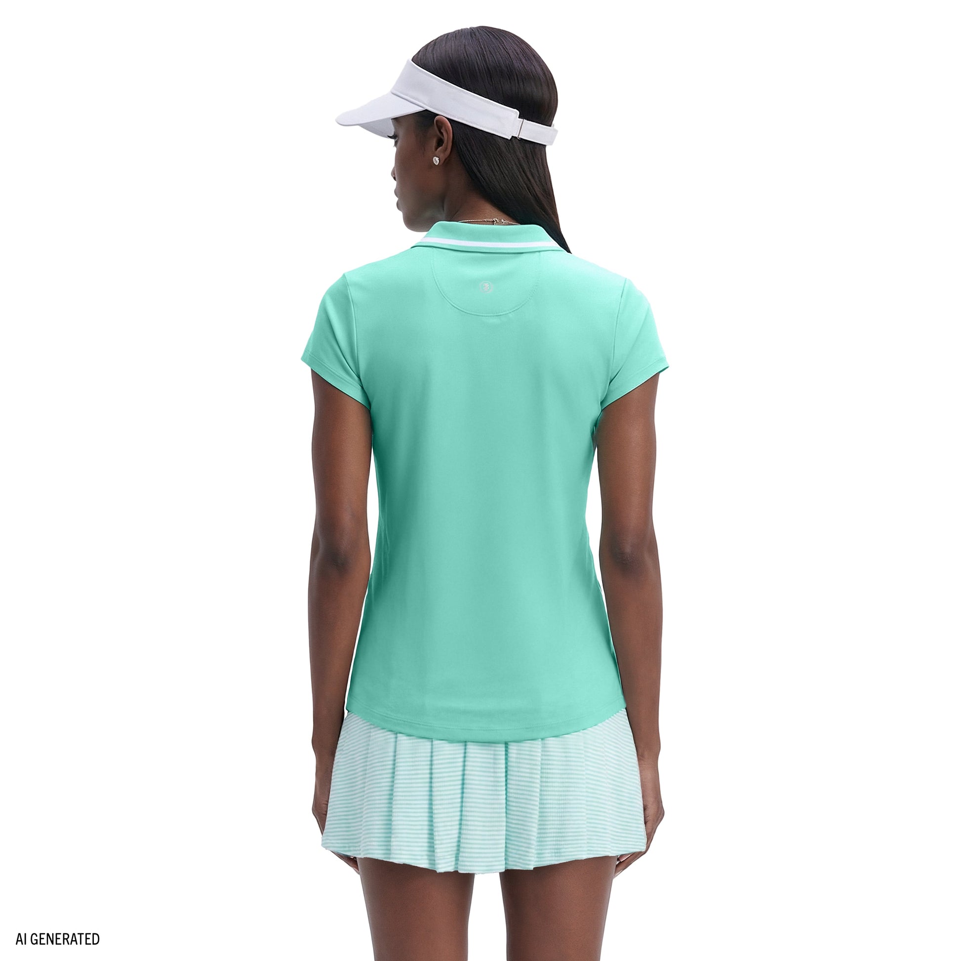 Izod CHLOE COURTSIDE CAP SLEEVE POLO - ARUBA BLUE