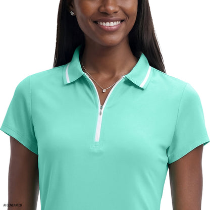 Izod CHLOE COURTSIDE CAP SLEEVE POLO - ARUBA BLUE