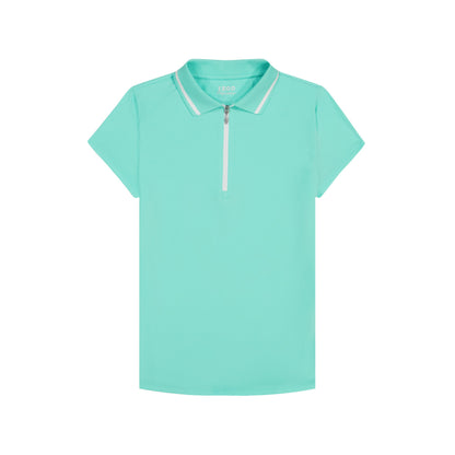 Izod CHLOE COURTSIDE CAP SLEEVE POLO - ARUBA BLUE