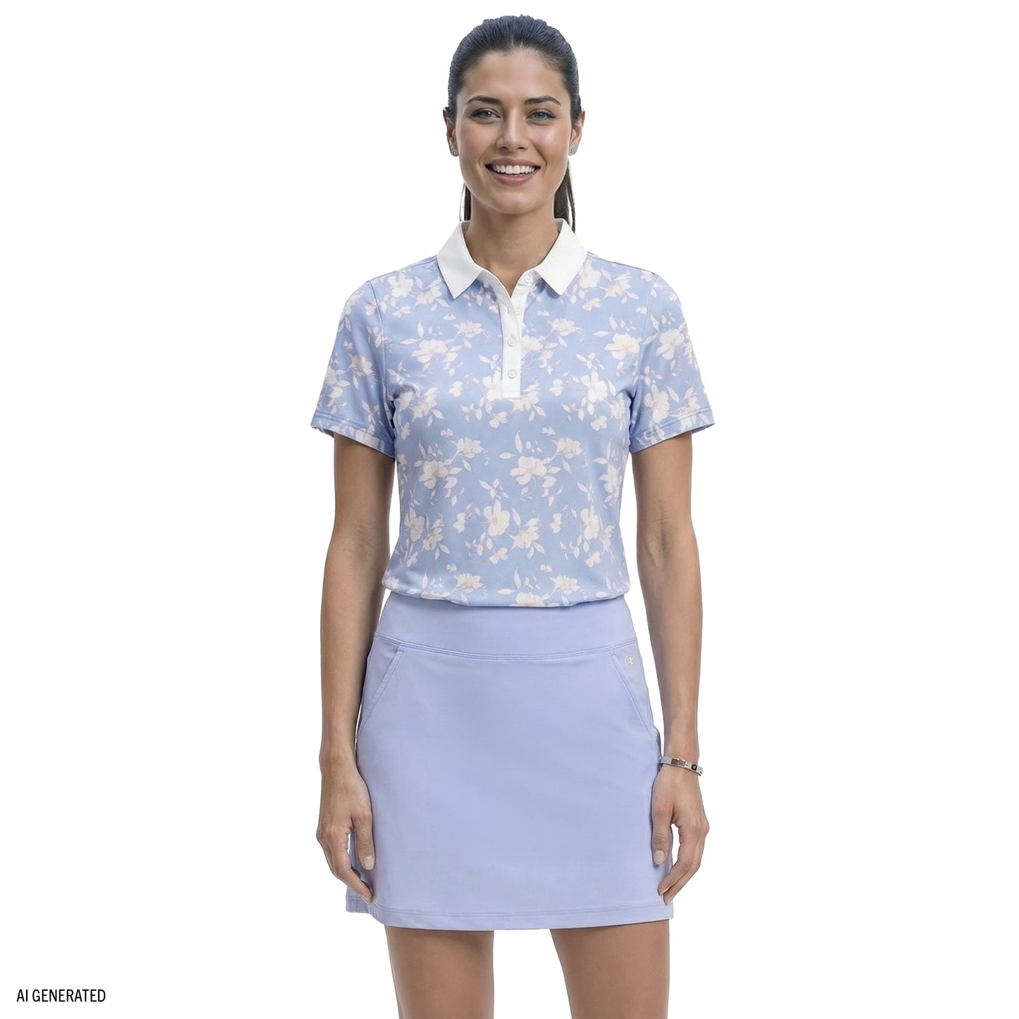 Izod ALLY PRINTED S/S POLO - SERENITY