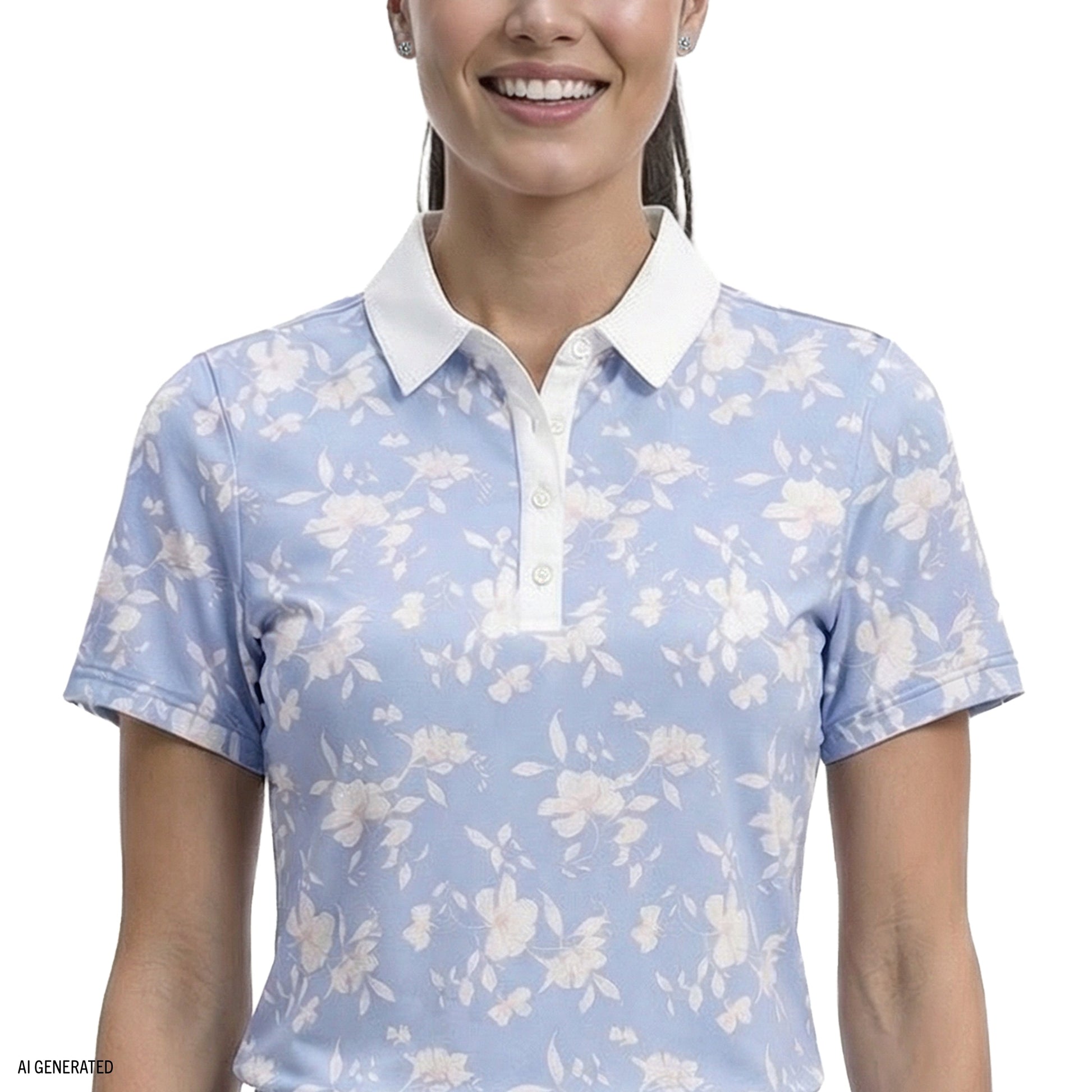 Izod ALLY PRINTED S/S POLO - SERENITY