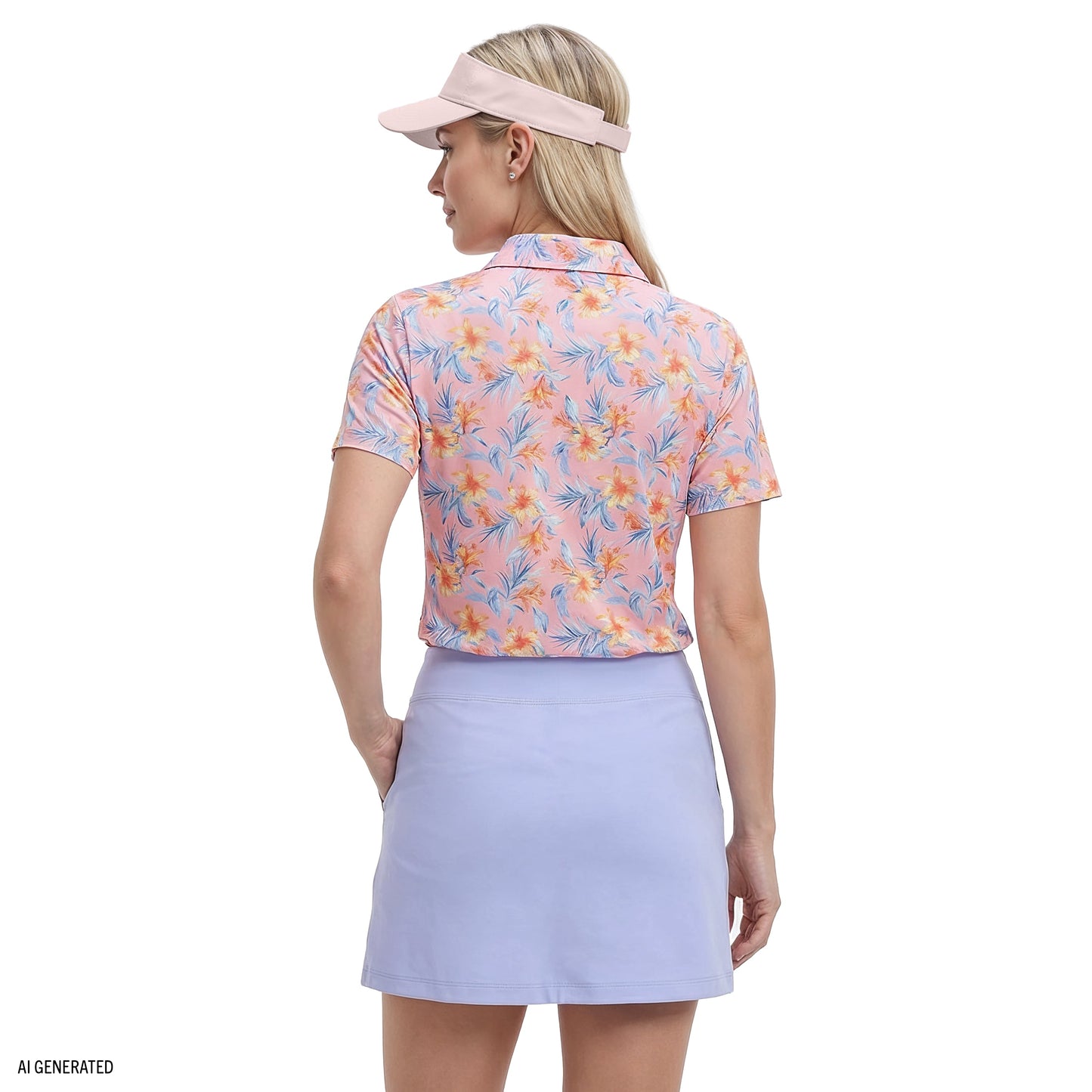 Izod ALLY PRINTED S/S POLO - PRISM PINK