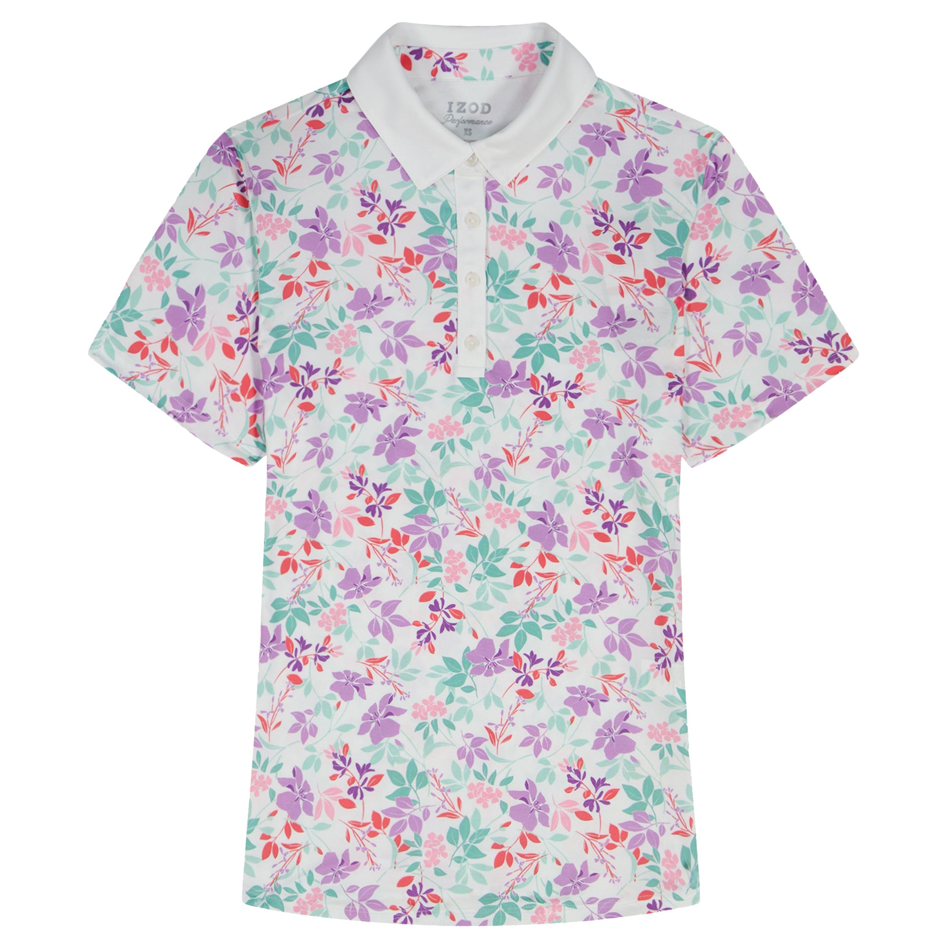 Izod ALLY PRINTED S/S POLO - BRIGHT WHITE