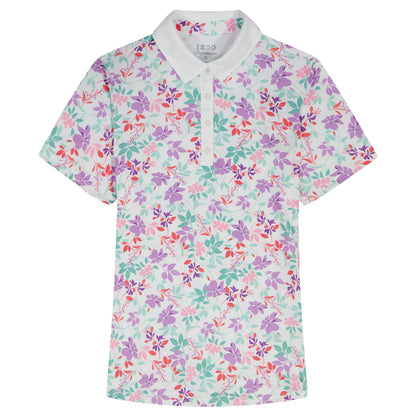 Izod ALLY PRINTED S/S POLO - BRIGHT WHITE
