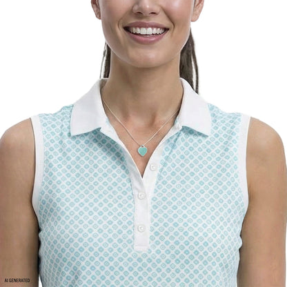 Izod ALLY PRINTED SLEEVELESS POLO - ARUBA BLUE