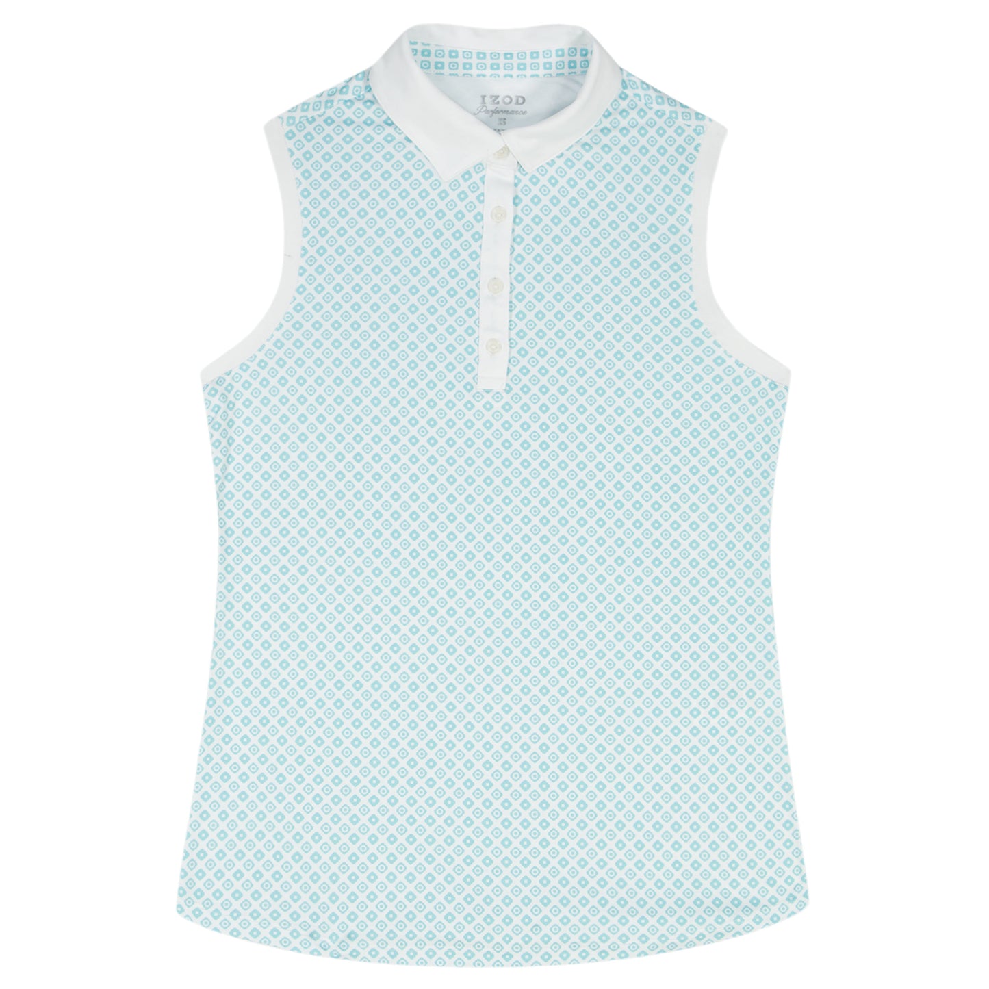 Izod ALLY PRINTED SLEEVELESS POLO - ARUBA BLUE