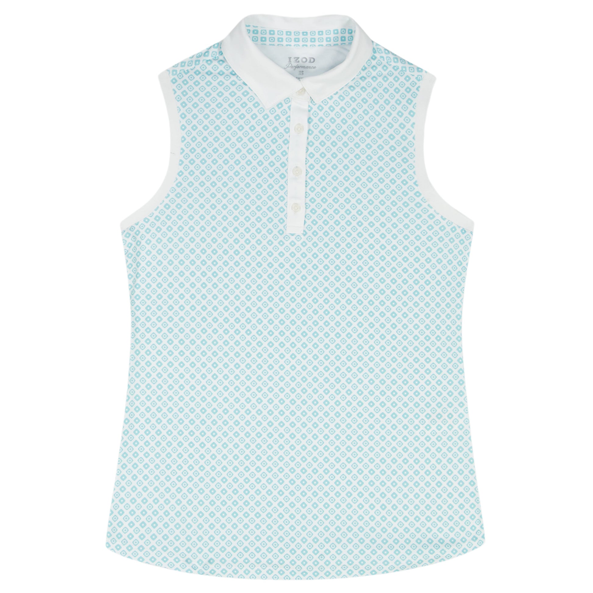 Izod ALLY PRINTED SLEEVELESS POLO - ARUBA BLUE